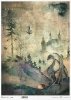 Nieodkryty magiczny świat - smok, zamek, jajo. pełnia, łąka, las, świat baśni, bajki o smokach,